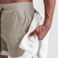Shorts De Verano 2023 Para Hombre Deporte Fitness Running Doble Capa Quick-drying Two-in-One Estilo Casual Cierre Con Cordón - details 26