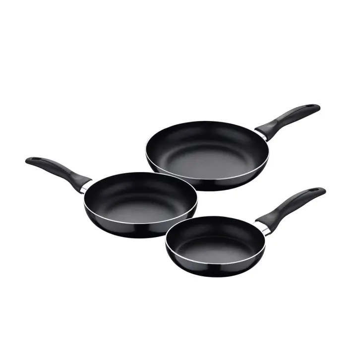 San Ignacio Set 3 Sartenes Aluminio Prensado 16+20+24cm - Apto para Inducción - Navy Black - 1