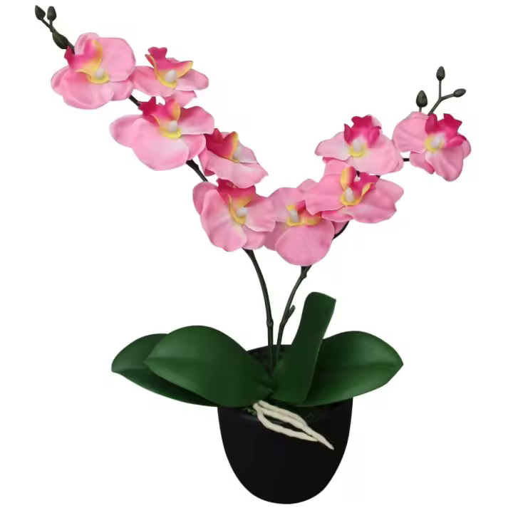 Artificial Planta Orquídeas con macetero 30 cm rosa - 1