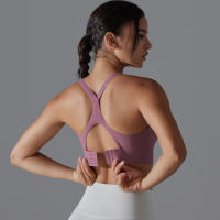 Sujetador deportivo con espalda descubierta para mujer, ropa interior de entrenamiento con hebilla ajustable para correr, Fitness, gimnasio, Bralette acolchado, ropa deportiva - details 8