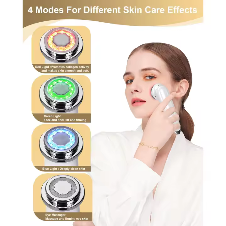 Masajeador Facial eléctrico 4 en 1, herramienta reafirmante para el cuidado de la piel, antienvejecimiento, estiramiento Facial - 1