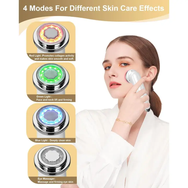 Masajeador Facial eléctrico 4 en 1, herramienta reafirmante para el cuidado de la piel, antienvejecimiento, estiramiento Facial - 1