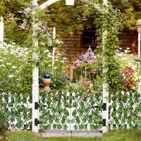 Fence Telescópica De Flores Artificiales Y Hojas Verdes Imitación De Hiedra Para Decoración De Jardines Y Edificios Madera - details 4