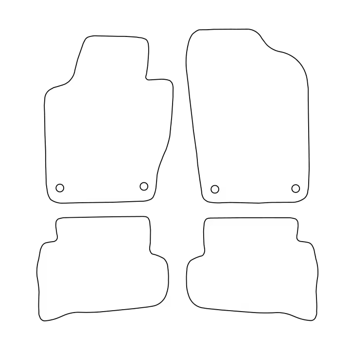 Juego de alfombrillas de terciopelo para Volkswagen Polo V 6R 2009-2017 - acabado negro - 1