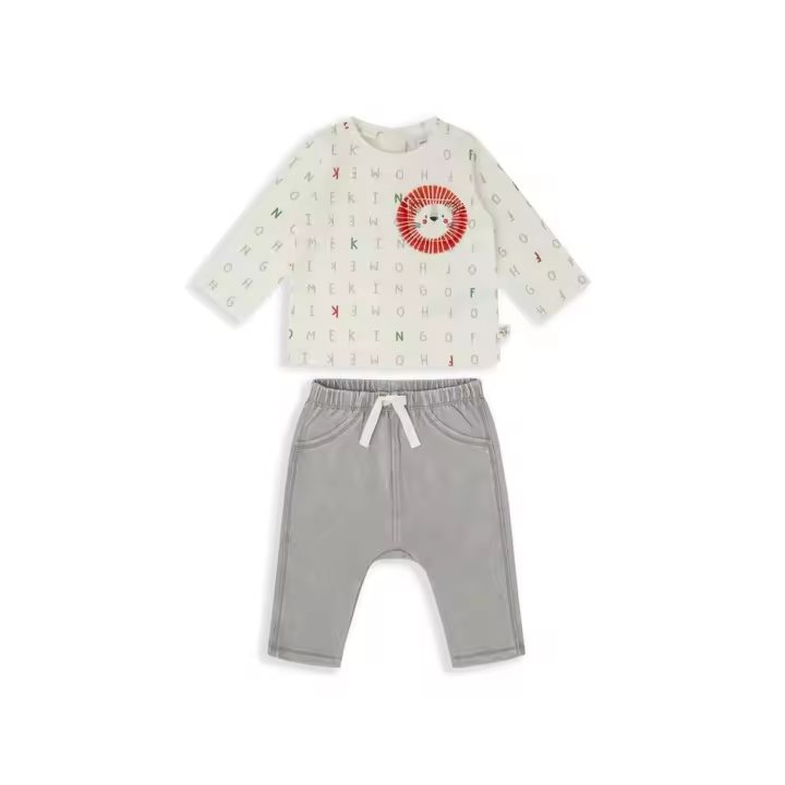 Conjunto recién nacido 2 piezas niño Canada House - Ropa de algodón de bebé con estampado de león - 1