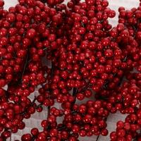 Ramas De Bayas Rojas Artificiales Para Decoración De Navidad Árbol De Navidad Fiesta Hogar Mesa Adornos Wreath DIY Regalo - details 5