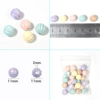 100pcs Perlas De Acrílico En Forma De Calabaza 11mm Colores Mixtos Espaciadores Para Crear Pulseras Collares Joyería Accesorios DIY - details 0