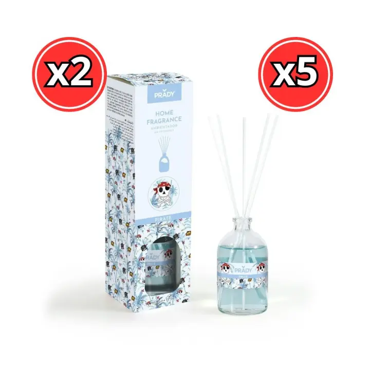 Ambientador Mikado Aromas de Tienda de Moda Prady - Frasco Cristal 100ml - Varitas Difusoras - Pack 2 - Pack Ahorro 5 Unidades - 1