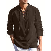 Camisa De Renacimiento Para Hombre Pirate Viking Medieval Camisa De Halloween Transpirable Top De Manga Larga Para Fiestas Diarias Streetwear Casual - details 8