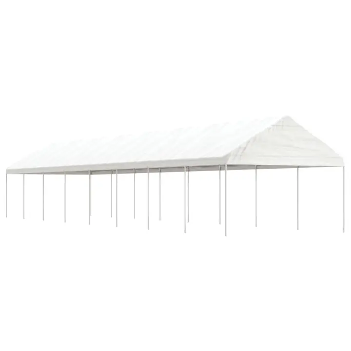 vidaXL Cenador con techo polietileno blanco 17,84x4,08x3,22 m - 1