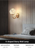 Lámpara De Pared LED Moderna IRALAN Con Bola De Vidrio Estrella Iluminación Para Sala De Estar Dormitorio Estudio Decoración De Hogar Fuente De Luz Diaria - details 6