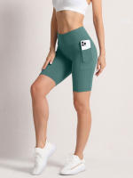 Shorts De Cintura Alta 2XXL Para Mujer En 16 Colores Estilo Fitness Con Bolsillos Y Compresión Ropa Deportiva Casual De Verano Nylon - details 25