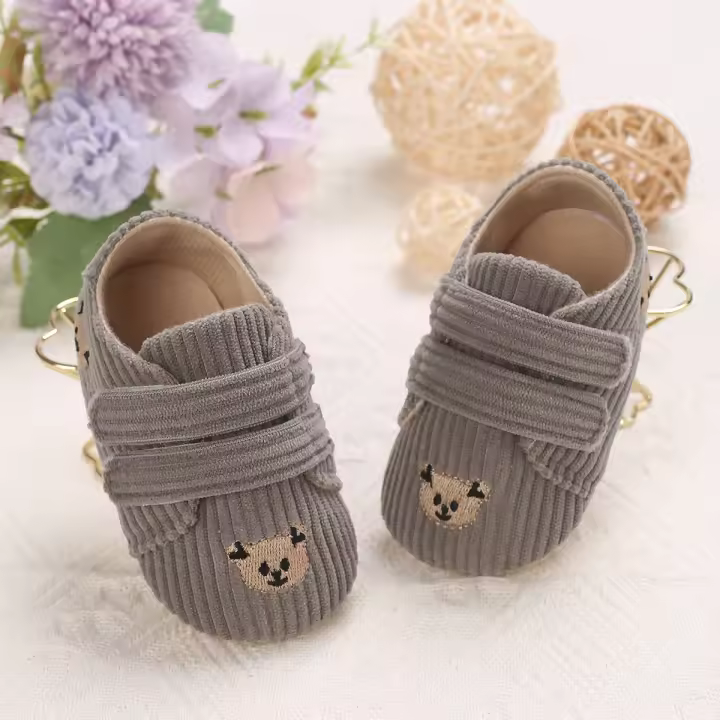 Zapatos De Bebé Clásicos Niño Niña Cara De Animal Casual Planos Antideslizantes Algodón Goma Cálido Botas De Tobillo Para Caminar - 1