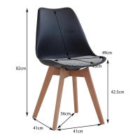 ORION91 Silla LYRA Cojín Acolchado de Lino, Sillas para Cocina, Oficina, Sala de Estar – Color Negro 🖤 40 x 49 x 82 cm - SpazioLuzio - details 0