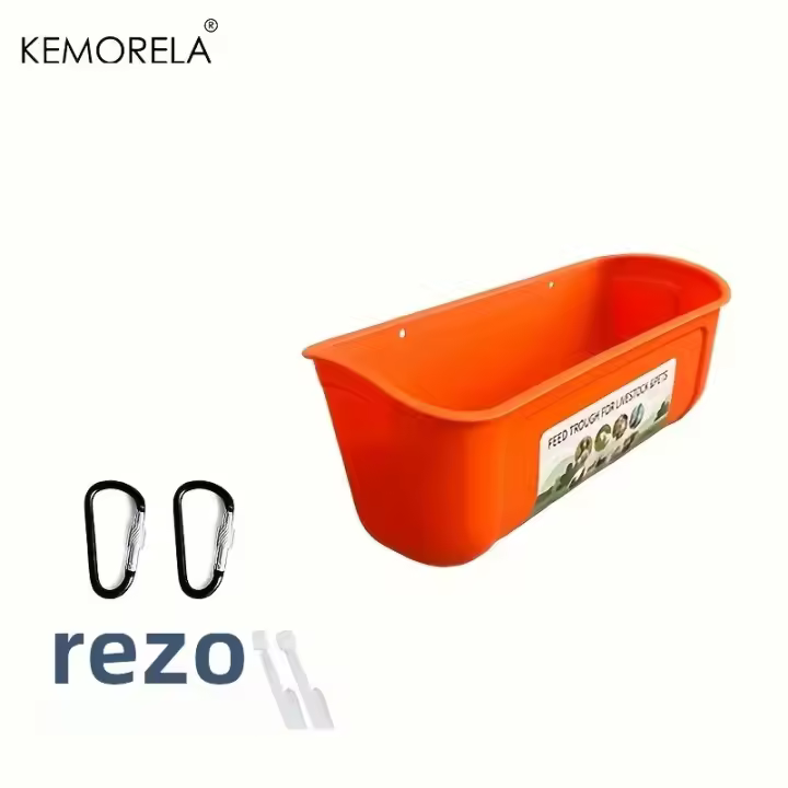 KEMORELA Alimentador De Pollo Grande 1pc Diseño Sin Desorden Para Ganadería Pato Ganso Resistentes Fronterizos Gran Basinal Montado En Valla - 1