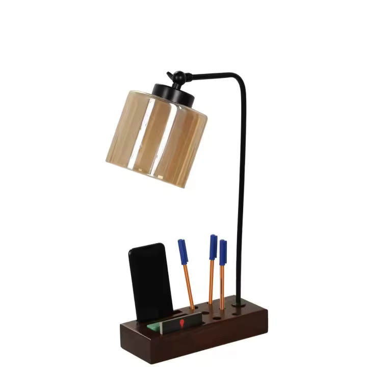 Lámpara de sobremesa WELLHOME - Marrón, 22x22x45 - 1