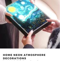Lámpara De Noche LED Artística De Van Gogh Estrella De La Noche Decoración Para Habitación Y Sala De Estar 3 Modos De Luz Fría Neutra Caliente - details 5