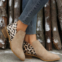 SP Botas de mujer de Tacón Grueso color Piel y modelo Chelsea británico de Caña Corte, de talla Grande, para todo el año. - details 7