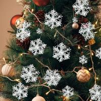 30Pcs Grandes Ornaments De Navidad En Forma De Copos De Nieve Decoración De Árbol De Navidad Con Brillo DIY Adornos Para Casa Y Año Nuevo - details 14
