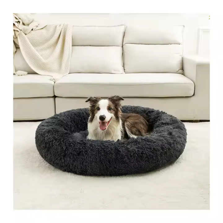 Cama Redonda Para Perro Grande Cama De Peluche Larga Suave Para Gato Hogar Para Perro De Tamaño Medio Calefacción En Invierno Para Dormir - 1