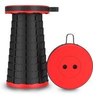 COSHANO Taburete Plegable portátil para Camping, Pesca, Senderismo, Barbacoa, Altura Ajustable Redondo 180kg (Rojo) - details 0