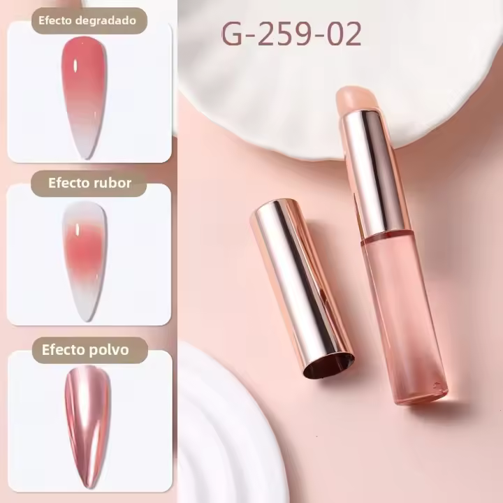 Brocha De Silicona Para Arte De Uñas Herramienta De Aplicación De Polvo Y Pigmentos Para Manicura Con Efecto De Gradiente - 1