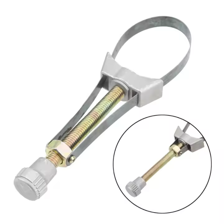 Herramienta De Eliminación De Filtro De Aceite Para Coche Ajustable De 60mm a 120mm Diámetro Correa De Acero Llave Universal - 1