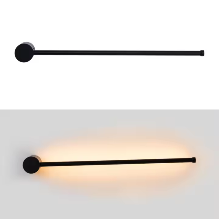 ALPINALUZ Aplique de pared minimalista lineal "AXIS"  60cm 10W - Rotatorio 360º  Giratorio Blanco Cálido 2700K LED - 1