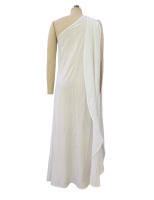 BAMBOOBOY Vestido Largo Bohemio Elegante Para Mujer Hombro Solo Sin Mangas De Seda Suave Estilo Solidario A-Line Sundress - details 6