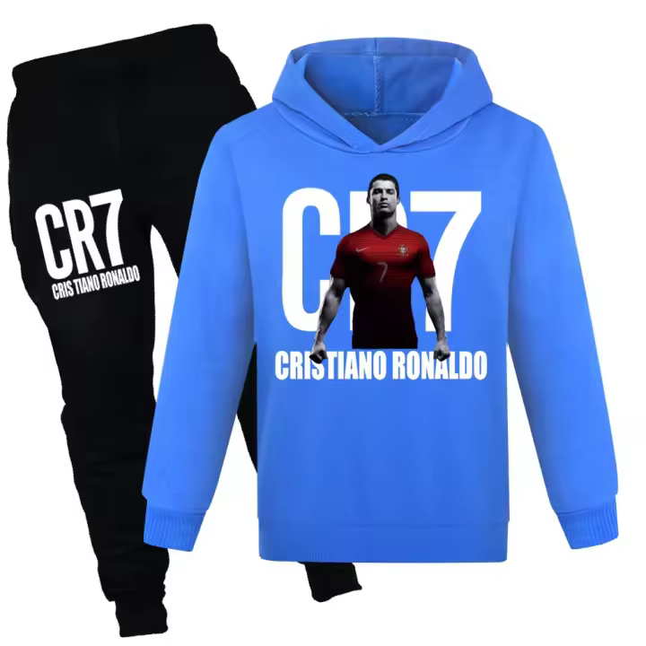 Niños Cristiano Ronaldo Sudadera con capucha y Pantalones de chándal Set-CR7 - 1