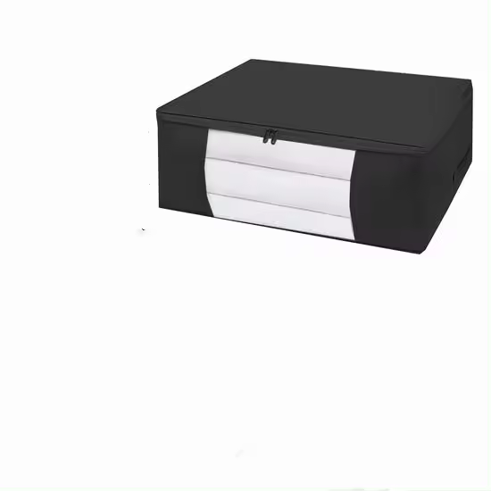 STARLEY-Pack 3 Guarda Todo para Mantas y Ropa, Antihongos, de Material Transpirable; Organizadores para el Hogar para Arreglar tus Armarios, Crea un espacio de almacenamiento Extra, Ecológico, con Ventana Transparente,COLOR NEGRO - 1