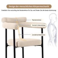 Conjunto de Mesa y sillas de Comedor con patas metálicas de Diseño y Sillas huecs de ante Cream, elegantes y cómodos para el comedor - details 2