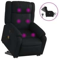 vidaXL Sillón de masaje elevable eléctrico cuero sintético Negro, Crema, Marrón Sillon Dormitorio Sillon Comodos Silla Relax Sillón Sofá - details 1
