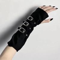 Sudoréfugo De Media Mano Negro Para Mujer Guante De Protección Solar De Antebrazo Decorativo Material De Poliéster Unisex - details 3