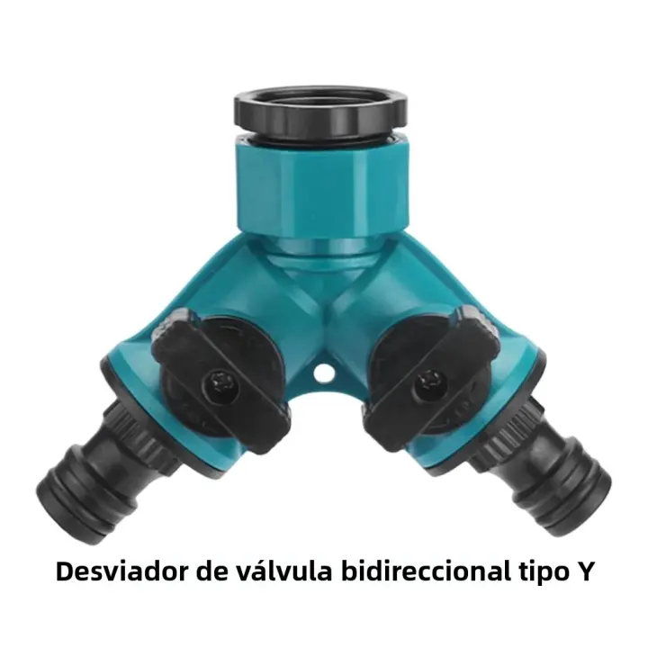 Diversor De Agua Para Jardín Y-Type Nipple Butt Faqueta Ajustable Doble Vía Conector De Agua Para Jardín Accesorio De Jardín - 1