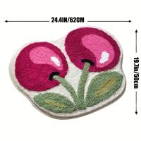 Alfombra de fieltro suave y cómoda con diseño de cerezas - 50x62cm (19,7x24,4 pulgadas) - Lavable a máquina, antideslizante, impermeable y duradera - Perfecta para el hogar, la cocina, el baño o la entrada - details 1