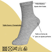 Geshop - 12 Pares Calcetines Tobilleros Caña Media Hombre - Calcetines Tobilleros Mujer - Calcetines Hombre Cortos - Calcetines Mujer Cortos - Calcetines Tobilleros Algodón – Calcetines Transpirables Hombre y Mujer. - details 1