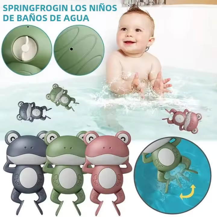 Juguete De Baño Para Bebés Con Animal De Natación Sapo Clockwork Regalo Para Niños Juguete De Agua - 1