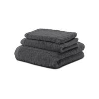 Juego Toallas Baño 700 Gr LISO - Rizo 100% Algodón Orgánico - Pack 3 Piezas (Tocador+Lavabo+Ducha). Color Gris Oscuro - Sedalinne - details 0