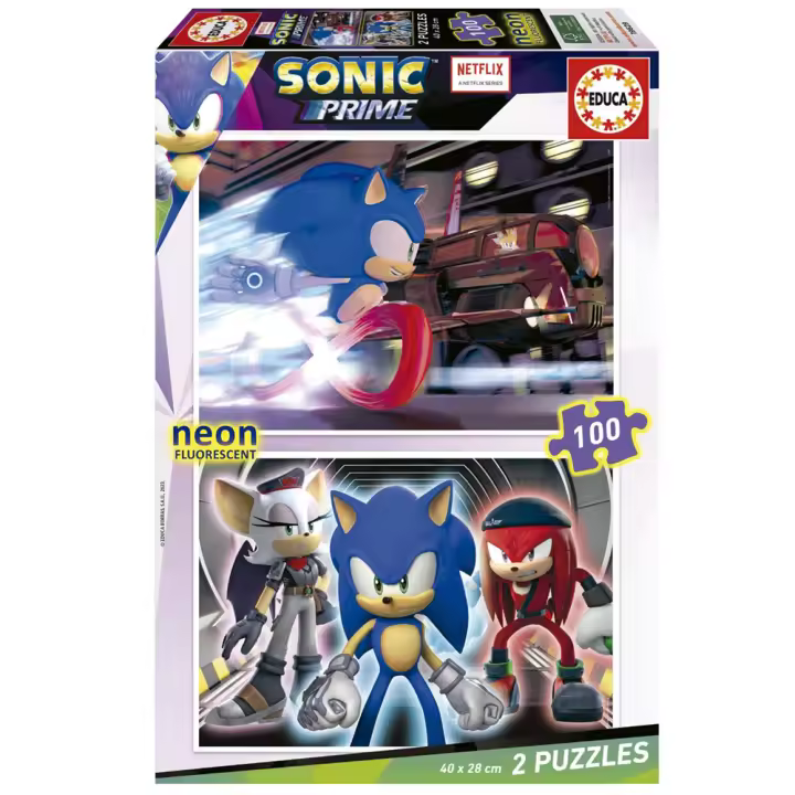 Puzzle 2x100 piezas Sonic Neon (Educa 19629) - 1