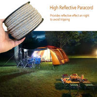 Cuerda Táctica De Paracaídas Reflectante De 6mm Para Tienda De Campaña 30/50m Correa De Lash Para Kayak Canoa Equipo De Sobrevivencia Color Negro Orange Khaki Verde Militar - details 2