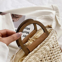 Bolso de Mujer JIOMAY 2023 Verano Bolsos de Mano de Diseñador Bolso de Hombro de Playa con Mango de Madera Cierre de Cordón Tejido de Poliéster - details 7