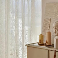 Cortinas De Cola De Fénix Clásicas De Encaje 1 Pieza Tres Colores Tejidas Con Hilo Para Decoración Exterior De Ventanas - details 1