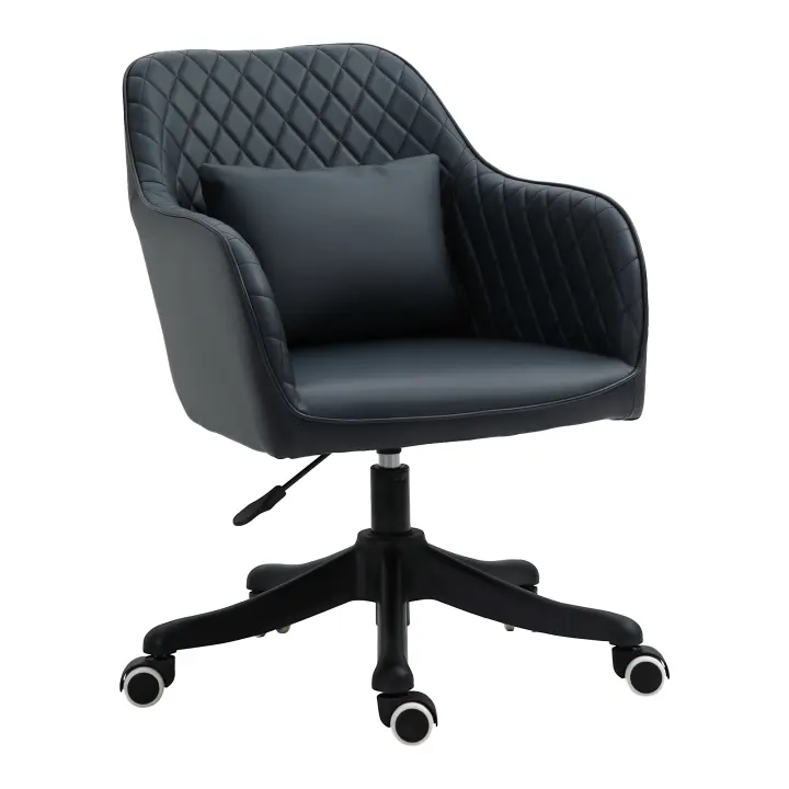 Vinsetto Silla de oficina de masaje Silla de escritorio Silla de ordenador Silla giratoria Silla de trabajo con función de vibración USB Posición escalonada Función de masaje Cojín lumbar Reposabrazos 78-86 cm Altura ajustable Antracita - 1