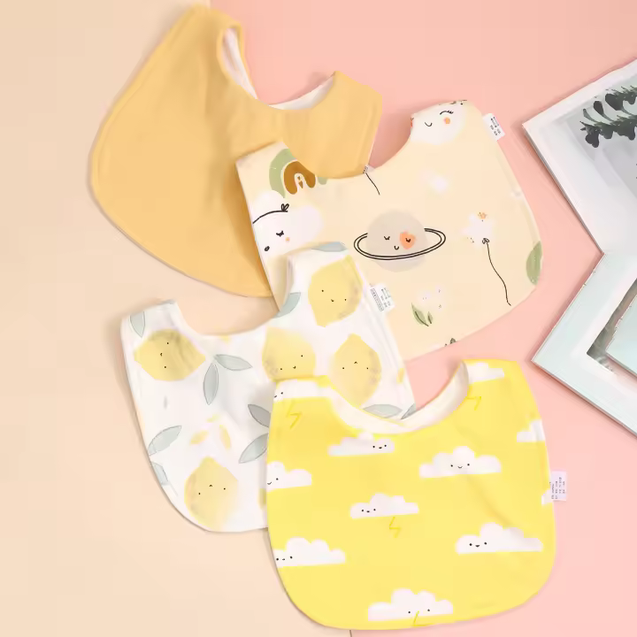 4pcs Pañuelos Ajustables De Algodón Para Bebés Recién Nacidos Bandana De Burp Para Niños Y Niñas Toalla De Lágrimas Para Comer - 1