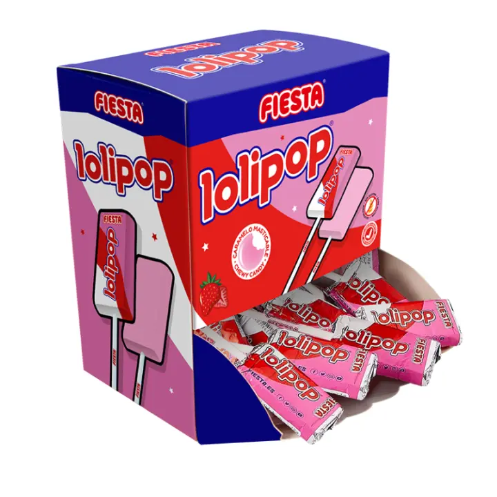 Lolipop Fresa | Mini Cajita Expositora - Contiene 20 Unidades - 1