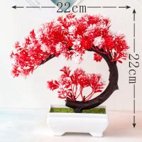 Arbolito De Bonsái Artificial En Maceta Simulación Planta Artificial Para Decoración De Escritorio Y Hogar Material Plástico - details 1