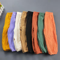 Pantalones Harem De Algodón Para Niños Y Niñas Estilo Casual Color Sólido Transpirables Verano Cierre Elástico Talla True Fit - details 0