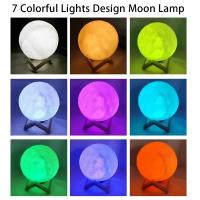 Lámpara De Luna LED 8cm Luz Nocturna Con Base Regalo Para Niños Decoración Para Dormitorio Luz Nocturna Con Estrellas - details 1