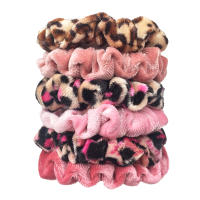 6pcs Scrunchies De Veludo Para Mujer Accesorios De Cabello De Alta Calidad Con Estampado De Leopardo Cinta Elástica Para Moño - details 3